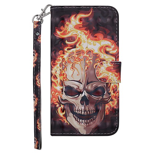 

Case For Samsung Galaxy Galaxy A10(2019) Wallet / Card Holder / with Stand Full Body Cases Skull Hard PU Leather