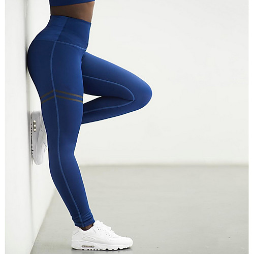 

Women's Sporty Legging Solid Colored High Waist Black Blue Red S M L