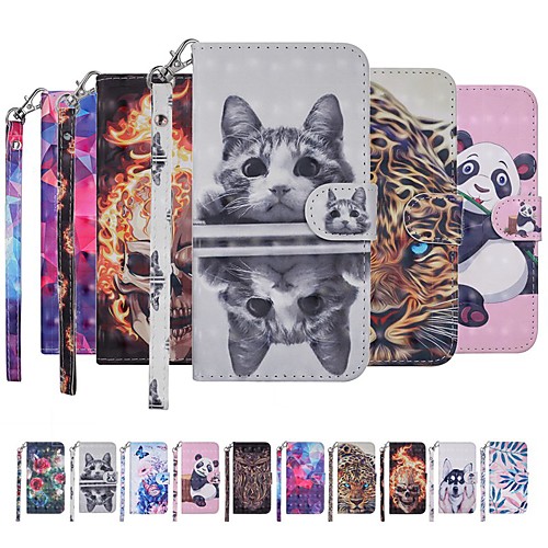 

Case For Huawei Huawei P20 / Huawei P20 Pro / Huawei P20 lite Wallet / Card Holder / with Stand Full Body Cases Dog / Butterfly / Skull Hard PU Leather / P10 Lite