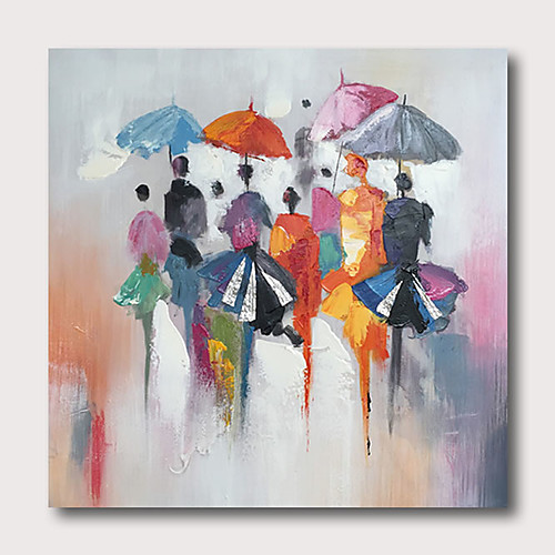 

Oil Painting Hand Painted Square Abstract Abstract Landscape Comtemporary Modern Stretched Canvas