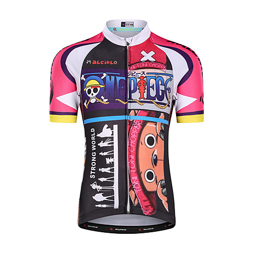 

Malciklo Boys' Girls' Short Sleeve Cycling Jersey - Kid's Summer Black / Red Cartoon Bike Top Mountain Bike MTB Road Bike Cycling UV Resistant Quick Dry Moisture Wicking Sports Clothing Apparel