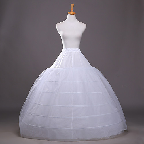 

Bride Classic Lolita 1950s 6 Hoop Vacation Dress Dress Petticoat Hoop Skirt Crinoline Prom Dress Women's Girls' Tulle Costume White Vintage Cosplay Wedding Party Princess