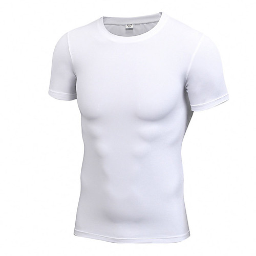 

YUERLIAN Men's Compression Shirt Yoga Top Summer Yellow Red Blue Gray Green Fitness Gym Workout Running Tee Tshirt Base Layer Short Sleeve Sport Activewear Quick Dry Lightweight Breathable Sweat