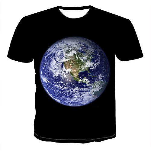 

Men's T shirt Galaxy Color Block 3D Print Tops Black