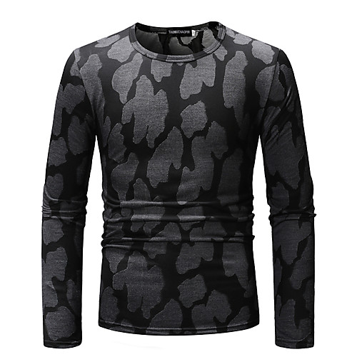 

Men's T shirt Galaxy Color Block Camo / Camouflage Print Tops Cotton Black Navy Blue