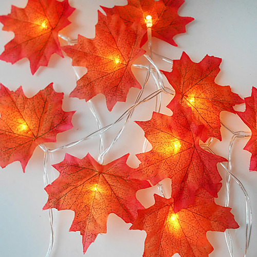 

1 set 20 LEDs String Light Red Maple Leaf Props Maple Leaf Night Light Thanksgiving Holiday Home Decoration USB