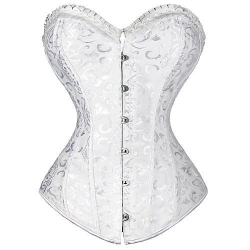 

Women's Hook & Eye Overbust Corset - Print / British, Deep V / Basic Black White S M L