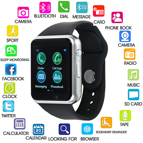 

A1S Women Smartwatch Android Bluetooth Touch Screen Calories Burned Hands-Free Calls FM Radio Camera Pedometer Call Reminder Activity Tracker Sleep Tracker Sedentary Reminder / 0.3 MP / 120-150