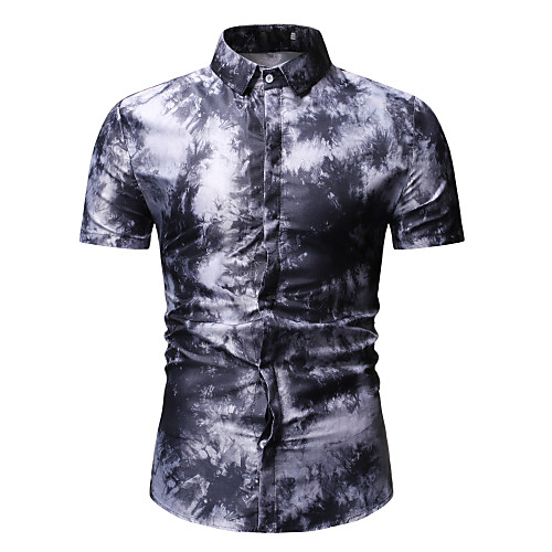 

Men's Shirt Galaxy Geometric 3D Print Tops Cotton Black Blue Red