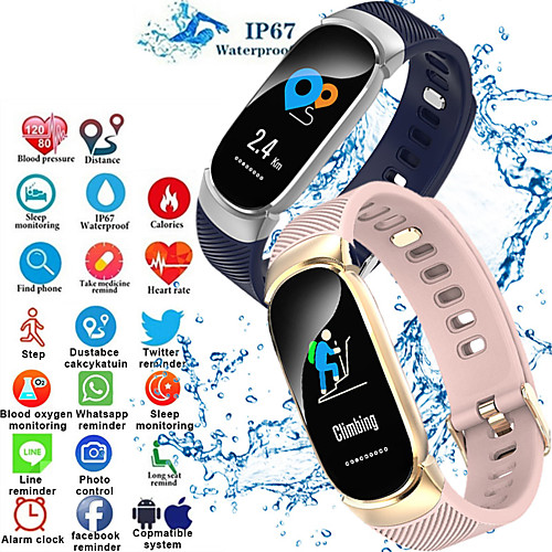 

S3 Smart Wristband Bluetooth Fitness Tracker Support Heart Rate Monitoring/ Calories Burned Sports Smart watch for Samsung/ Iphone/ Android Phones