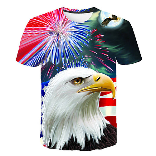 

Men's T shirt Animal Print Tops Rainbow