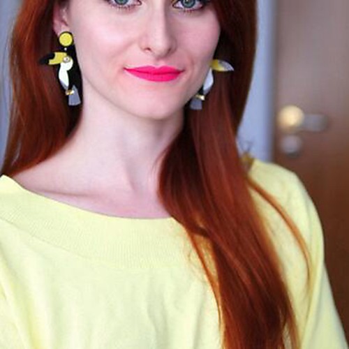 

Women's Drop Earrings Bird Cartoon Earrings Jewelry Yellow For Daily 1 Pair