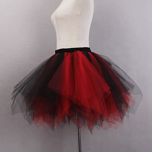

Ballet Dancer Classic Lolita 1950s Vacation Dress Dress Petticoat Hoop Skirt Crinoline Women's Girls' Tulle Costume RedBlack / Black / White Vintage Cosplay Party Performance Princess