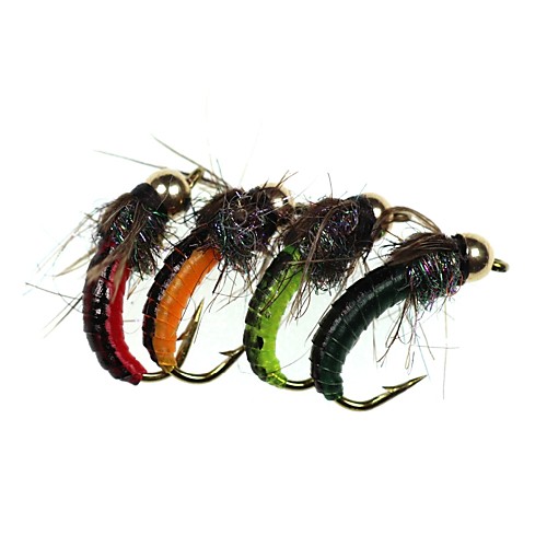 

8 pcs Flies Fishing Lures Flies Worm Feathers Carbon Steel Mixed Material Sinking Fast Sinking Sea Fishing Fly Fishing Bait Casting
