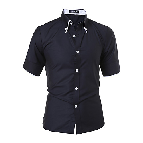 

Men's Shirt Striped Solid Colored Patchwork Tops Cotton White Black