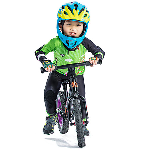 

SANTIC Boys' Long Sleeve Cycling Jersey with Tights - Kid's Green Cartoon Bike Padded Shorts / Chamois Clothing Suit UV Resistant Breathable Quick Dry Sports Polyester Spandex Silicone Cartoon / Mesh