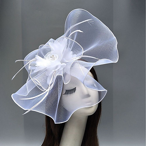 

Net Kentucky Derby Hat / Fascinators / Headdress with Flower / Trim 1 PC Wedding / Special Occasion / Horse Race Headpiece