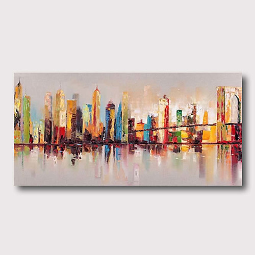 

Oil Painting Hand Painted - Abstract Landscape Comtemporary Modern Stretched Canvas
