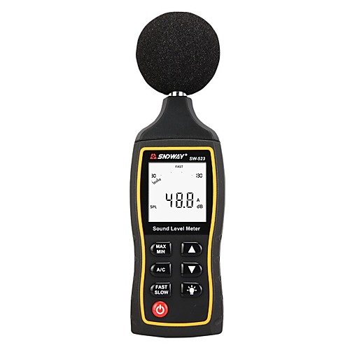 

SW524 LCD Digital Sound Level Meter Noise Volume Measuring Instrument Decibel Monitoring Tester 30-130dB USB Data Storage Alarm