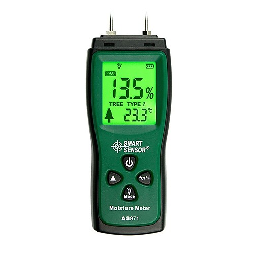 

AS971 Digital Wood Moisture Meter Humidity Tester Timber Damp Detector Paper Test wall moisture analyzer Range 2%70%