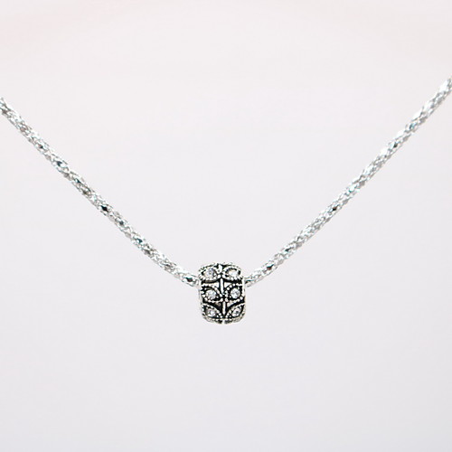 

Women's Pendant Necklace Necklace Classic Mini Dainty Unique Design Fashion Modern Silver Plated Chrome Pink White Black Light Blue 42 cm Necklace Jewelry 1pc For Street Carnival Holiday Club Festival