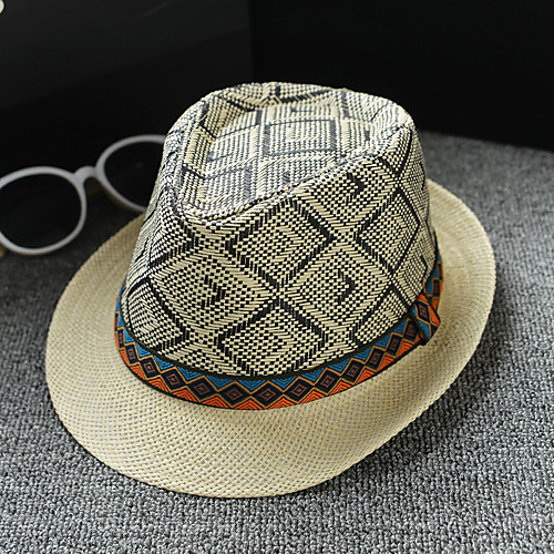 

Linen / Cotton Blend Hats / Headpiece with Plaid 1 Piece Daily Wear / Outdoor Headpiece