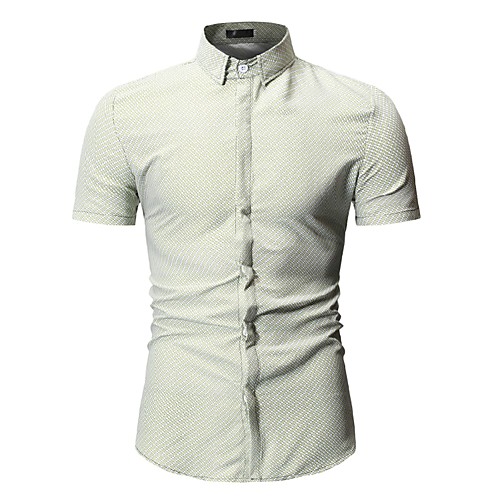 

Men's Shirt Polka Dot Floral Print Tops Cotton Blue Red Green