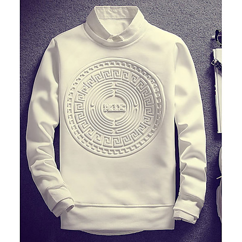 

Men's Sweatshirt Solid Colored Round Neck Casual Hoodies Sweatshirts Loose White Black Navy Blue