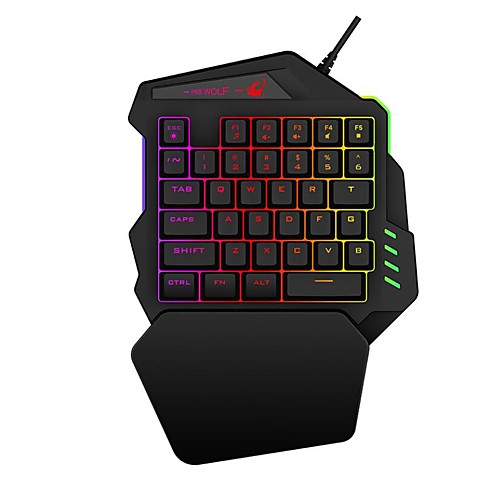 

LITBest 13 USB Wired Gaming Keyboard Ergonomic Keyboard Waterproof with Wrist Rest Multicolor Backlit 35 pcs Keys
