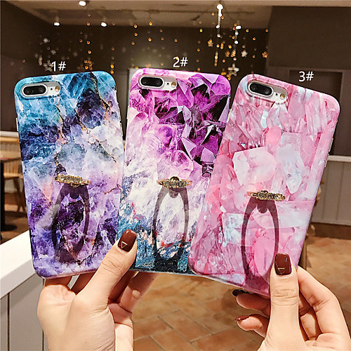

чехол для яблока iphone xr / iphone xs max pattern / imd / с подставкой задняя крышка мрамор мягкое тпу для iphonex xs 8 8plus 7 7plus 6 6plus 6s 6splus