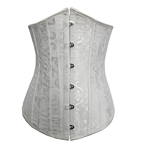 

Women's Hook & Eye Underbust Corset - Jacquard, Jacquard White Black XS S M
