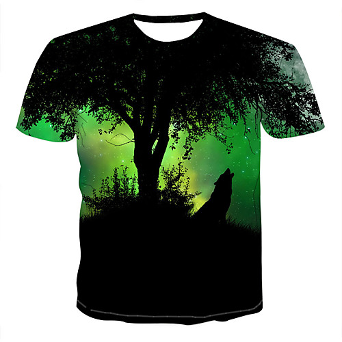

Men's T shirt 3D Animal Print Tops Green