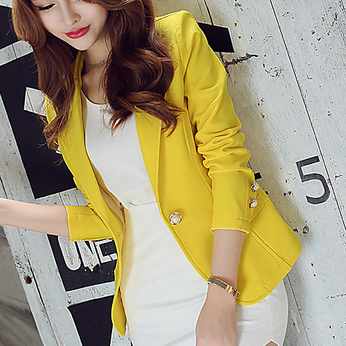 

Women's Blazer Solid Colored Black / Yellow / Green M / L / XL