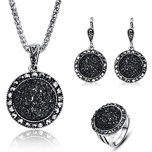 

Women's Drop Earrings Pendant Necklace Band Ring Classic Stylish Classic Resin Rhinestone Earrings Jewelry Black / White / Blue For Party Holiday 1 set
