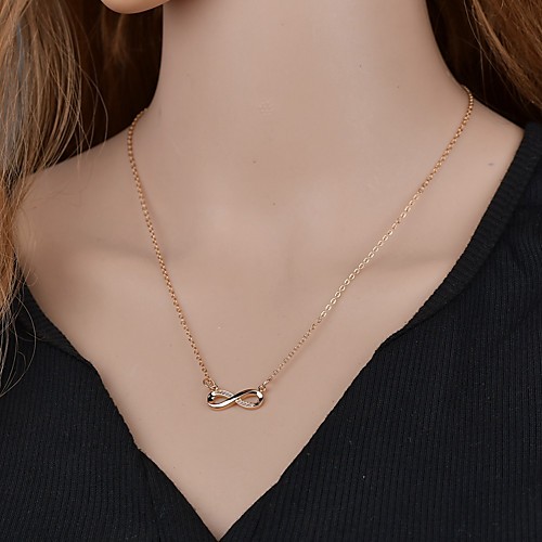 

Women's Cubic Zirconia Pendant Necklace Infinity Infinity Simple Fashion European Chrome Rose Gold Silver Gold 445 cm Necklace Jewelry 1pc For Street Carnival Holiday Festival