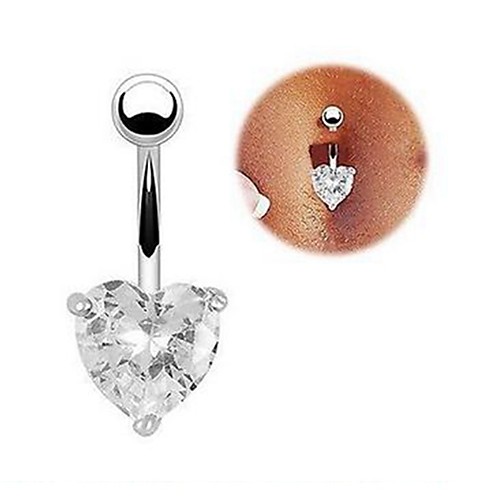 

Navel Ring / Belly Piercing Trendy Women's Body Jewelry For Carnival Festival AAA Cubic Zirconia Alloy Heart White Purple Pink 1pc