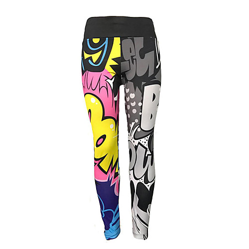 

Women's High Waist Yoga Pants Tights Leggings Tummy Control Quick Dry Rainbow Fitness Gym Workout Running Sports Activewear High Elasticity Skinny