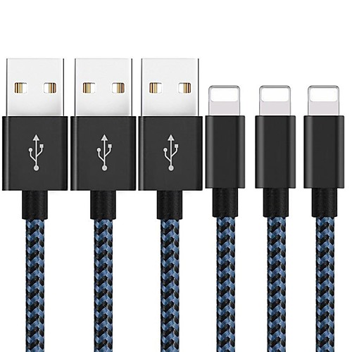 

1m USB date Cable for iPhone 8 7 6 6s plus 5 se Nylon Braid Fast Charging lighting Cable for iPad iphone charger cord wire