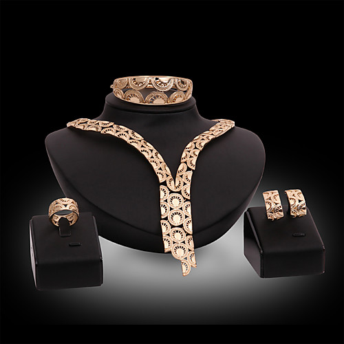 

Women's Jewelry Set Bridal Jewelry Sets Cut Out Precious Fashion Gold Plated Earrings Jewelry Gold For Christmas Wedding Halloween Party Evening Gift 1 set