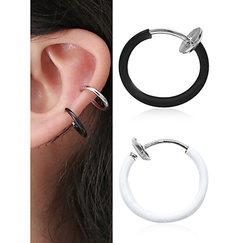 

Women's Men's Stud Earrings Clip on Earring Ear Cuff Cowboy Punk Trendy Rock Hippie Resin Earrings Jewelry Gold / White / Black For Street Daily Holiday Bar Festival 1pc