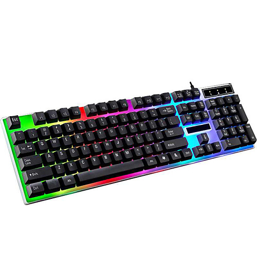 

LITBest G 1 USB Wired Gaming Keyboard Luminous with USB Hub Ports Multicolor Backlit 104 pcs Keys
