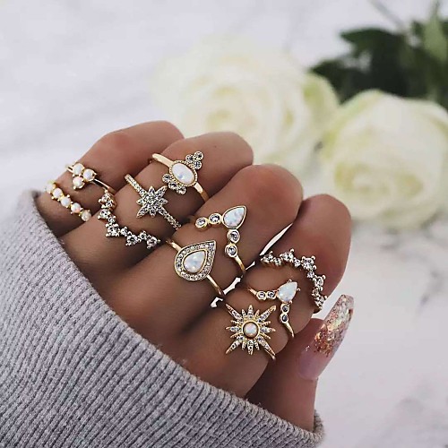 

Band Ring Gold Crystal / Rhinestone Alloy 10pcs / Women's / Ring Set