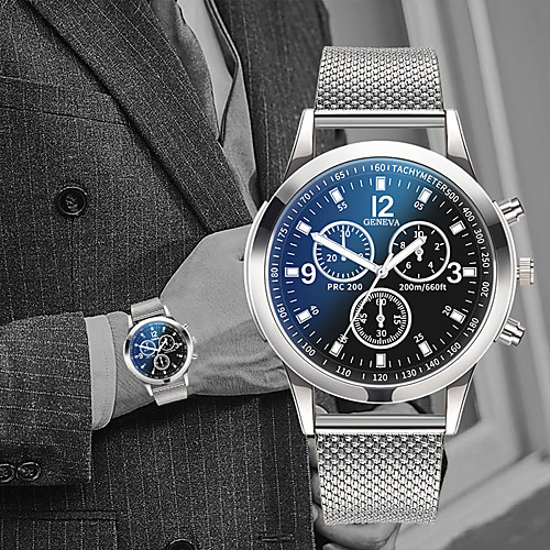 

Men's Dress Watch Quartz Stainless Steel Black / Silver 30 m Water Resistant / Waterproof Casual Watch Cool Analog Casual Fashion - Black Silvery / White Black / Silver One Year Battery Life