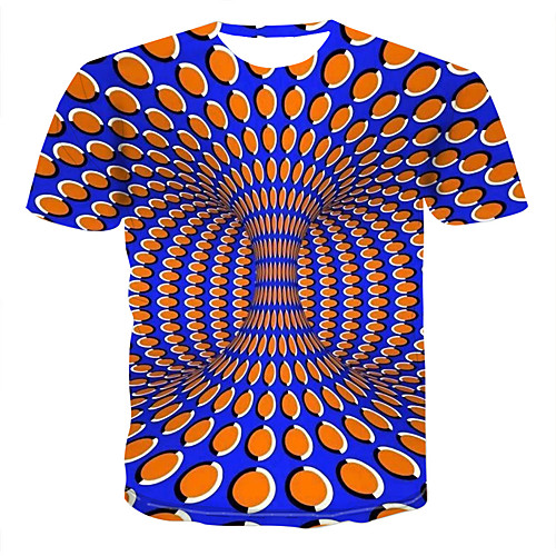 

Men's T shirt Graphic Print Short Sleeve Daily Tops Blue