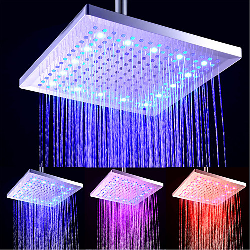 

12 inch ABS Big Top Spray,LED Temperature Sensitive Color Changing Square Light Emitting Color Changing 300 300