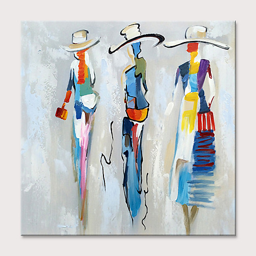 

Oil Painting Handmade Hand Painted Wall Art Abstract Colorful Lady Woman Home Decoration Décor Rolled Canvas No Frame Unstretched