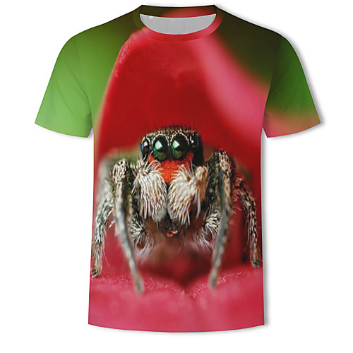 

Men's T shirt 3D Animal Plus Size Print Tops Cotton Red