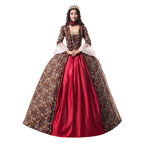 

Princess Maria Antonietta Floral Style Rococo Victorian Renaissance Vacation Dress Dress Party Costume Masquerade Prom Dress Women's Costume Red Vintage Cosplay Christmas Halloween Party / Evening