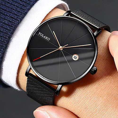 

Men's Dress Watch Quartz Stainless Steel Black / Silver 30 m Water Resistant / Waterproof Calendar / date / day Casual Watch Analog Casual Fashion Simple watch - Silver Blue Black / Silver One Year