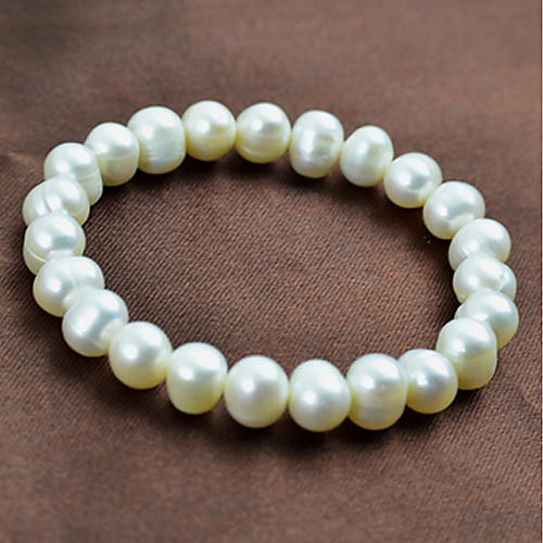 

Women's White Pearl Bead Bracelet 3D Precious Stylish Basic Pearl Bracelet Jewelry White For Daily Work